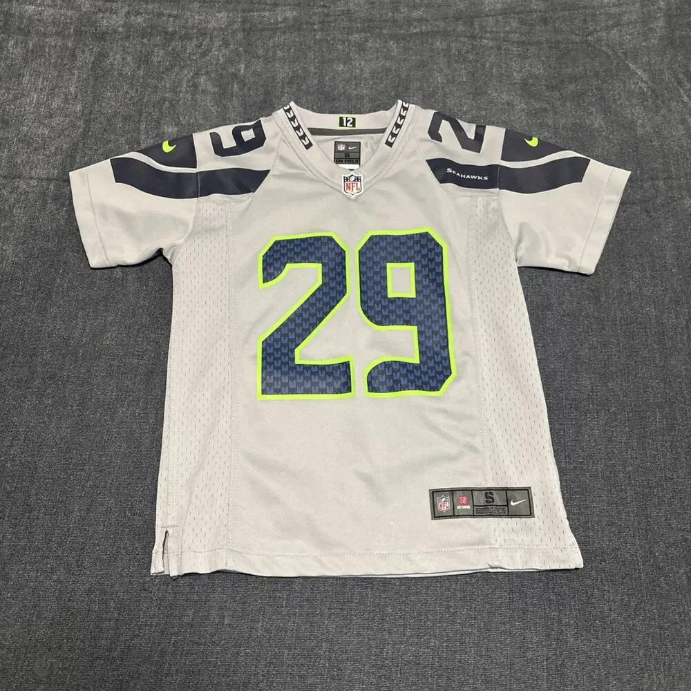 Nike Seattle Seahawks Earl Thomas 29 NFL Jersey Boys Small Wolf Grey